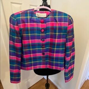 Vintage Plaid Cropped Jacket